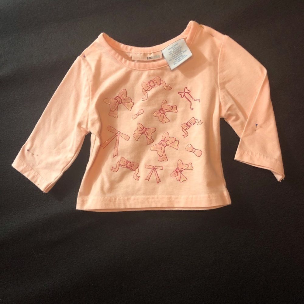Mary Kate & Ashley w/bows Girls L/S Top Sz 12 mo